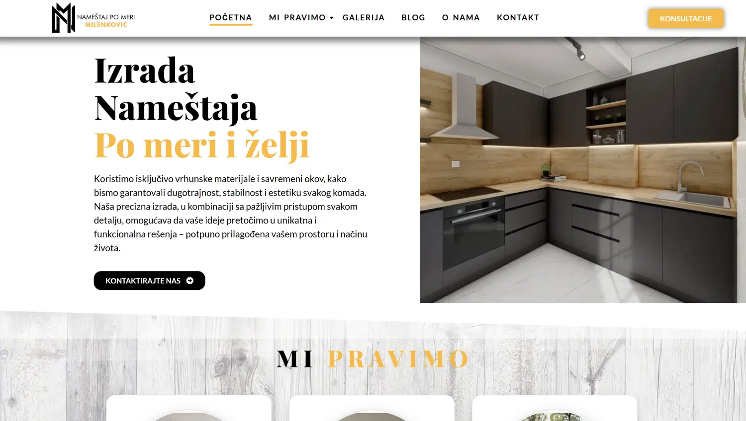 Izrada web sajta za Nameštaj Milenković i nameštaj po meri